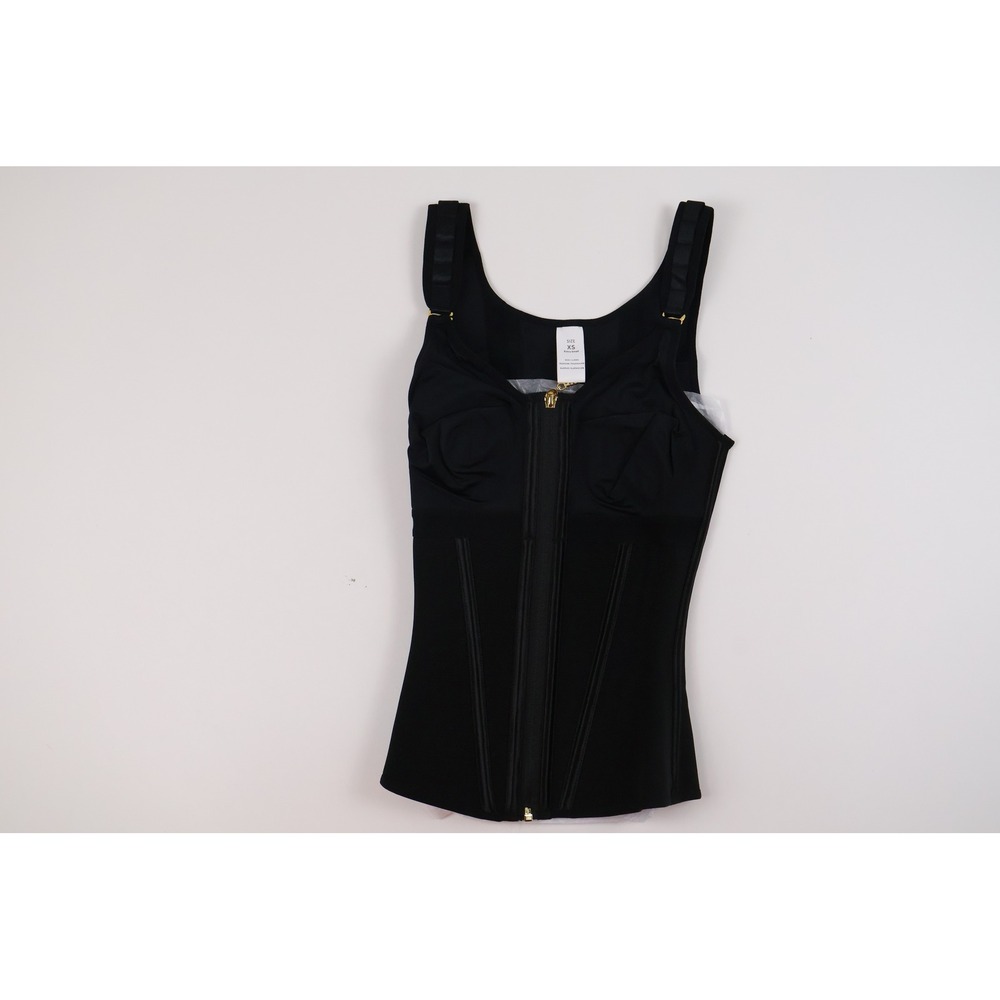 Shapshe Shapewear Vest Zipper Tummy Control Black Solid XS NEW